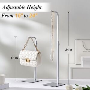 Adjustable Silver Jewelry and Handbag Stand